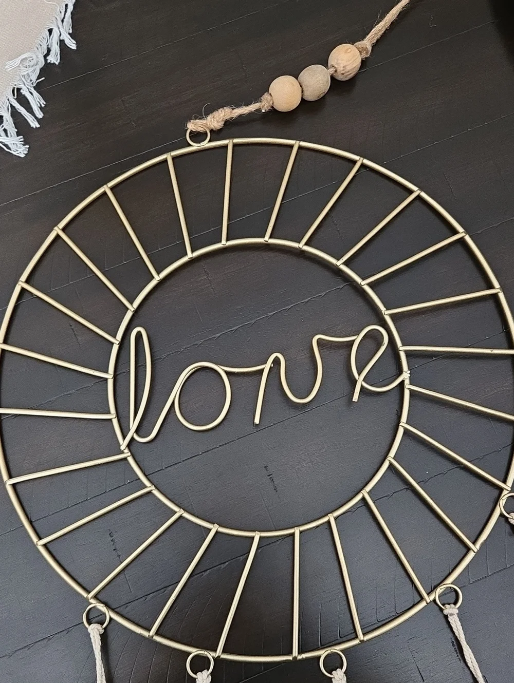 Love Boho Wall Hanging - Cream & Gold Home Decor